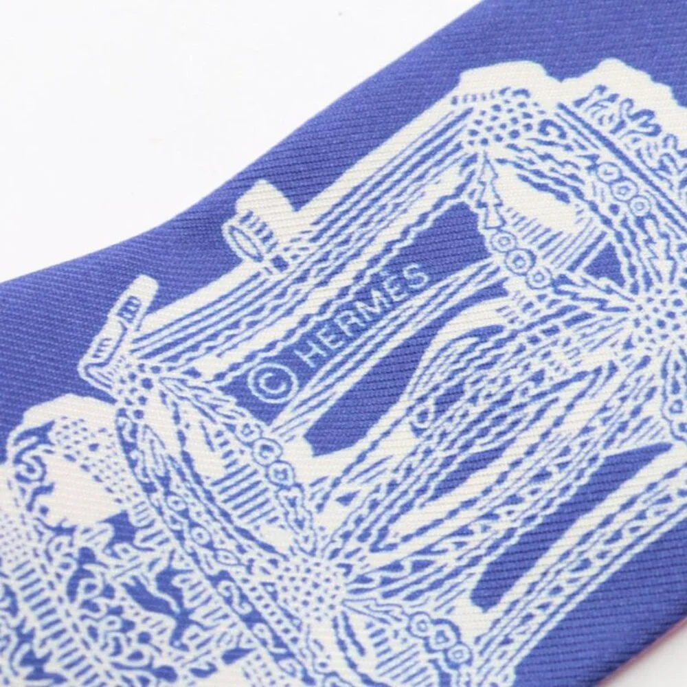 Hermes Scarf Twill Merveilleuses Lanternes Pink Silk Pink Multicolor - Picture 4 of 5